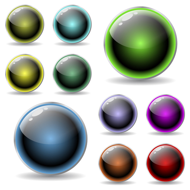 Shiny buttons reflect light - Vector, Image