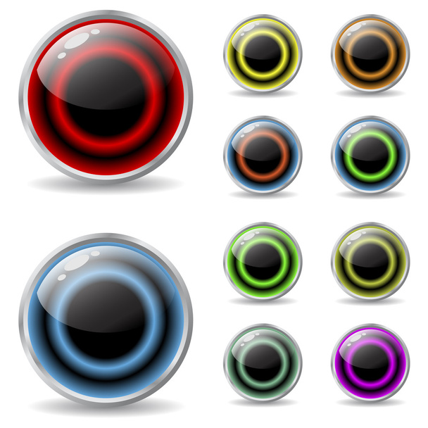 Web buttons with cool colors - Vector, Image