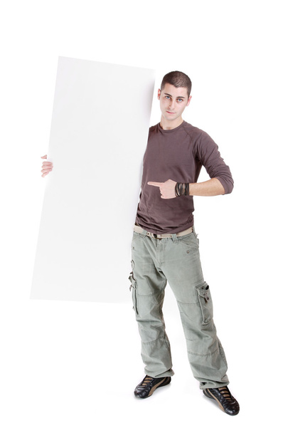 casual man holding an add - Foto, immagini