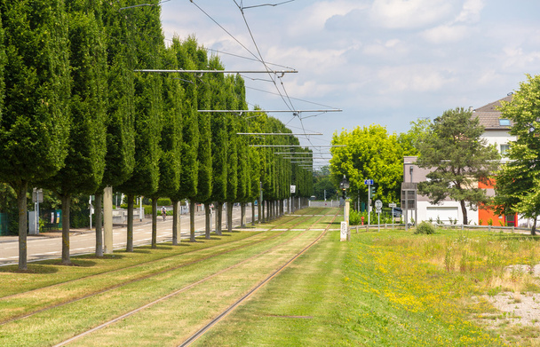 tramvaj sleduje ve Štrasburku - Alsasko, Francie - Fotografie, Obrázek