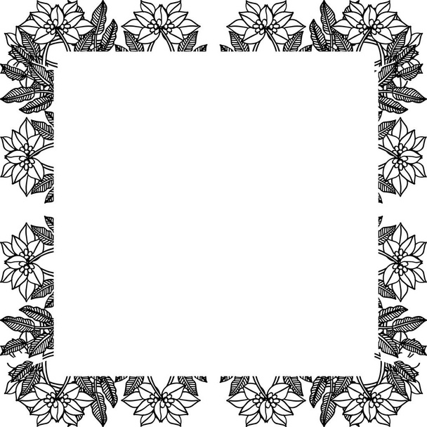 Vektorová ilustrace dekorace kresba s elegantním rámečkem květin - Vektor, obrázek