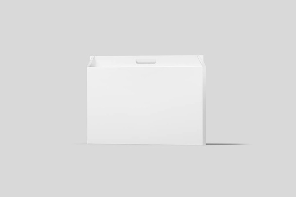 Біла паперова сумка Макет вгору ізольована на світло-сірому фоні. Реалістична фотографія.3D рендеринга. сумка для покупок
. - Фото, зображення