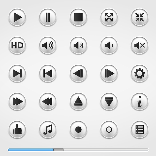 Media Player Buttons - Vector, imagen