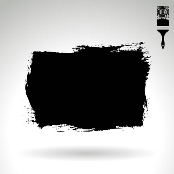 grunge ecset stroke, fekete festék vektor illusztráció - Vektor, kép