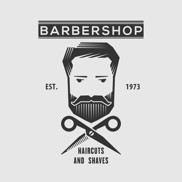 Barbeiro loja rótulo vintage, crachá, ou emblema. Ilustração vetorial
 - Vetor, Imagem