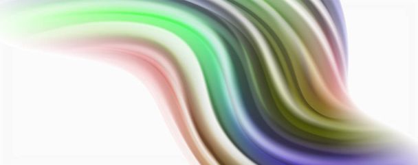 Parlak renkli sıvı dalgalar soyut arka plan, modern techno hatları - Vektör, Görsel