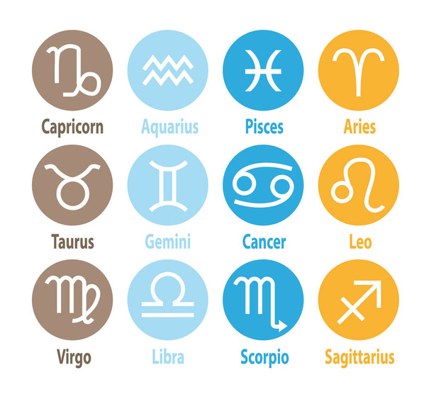 12 astrological signs. Vector zodiac icons set II. - Вектор, зображення
