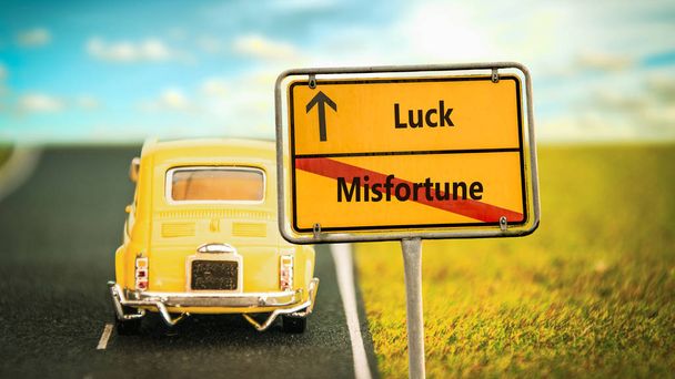Street Sign to Luck versus Misfortune - Photo, Image