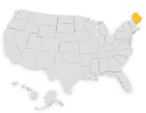 3d Render of the United States Highlighting Maine - Photo, Image