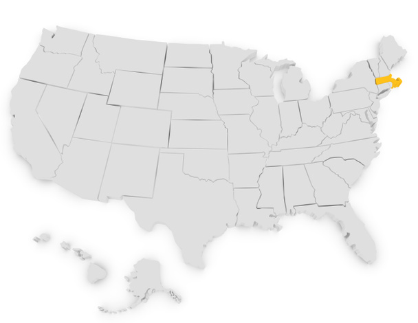 3d Render of the United States Highlighting Massachusetts - Photo, Image