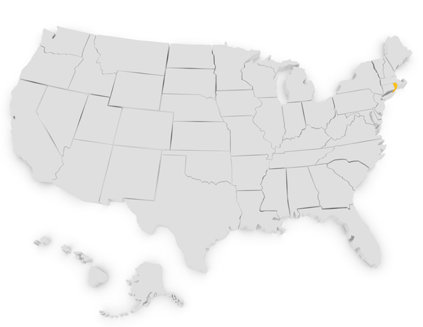 3D визуализация Соединенных Штатов подсветка Род-Айленд - Фото, изображение