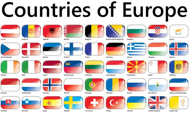 země Evropy - Vektor, obrázek