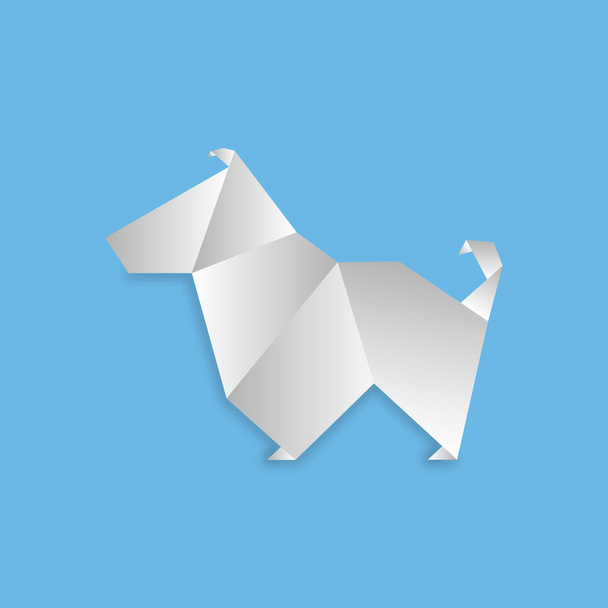 折り紙スタイルの犬. - ベクター画像