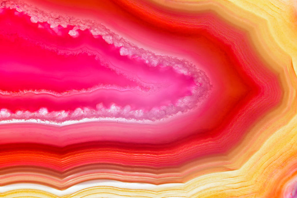 Red orange agate slice striped mineral abstract background - Photo, Image