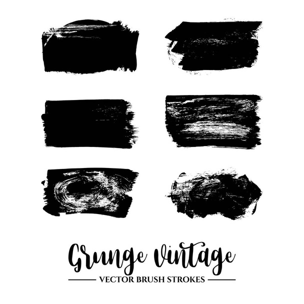 fekete absztrakt grunge ecset stroke, vektor háttér - Vektor, kép