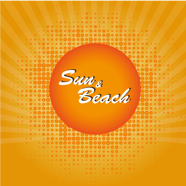 太陽とビーチ - ベクター画像