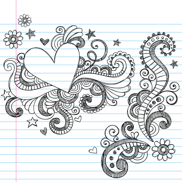Схематичні любов серця ноутбук логотипи - Вектор, зображення
