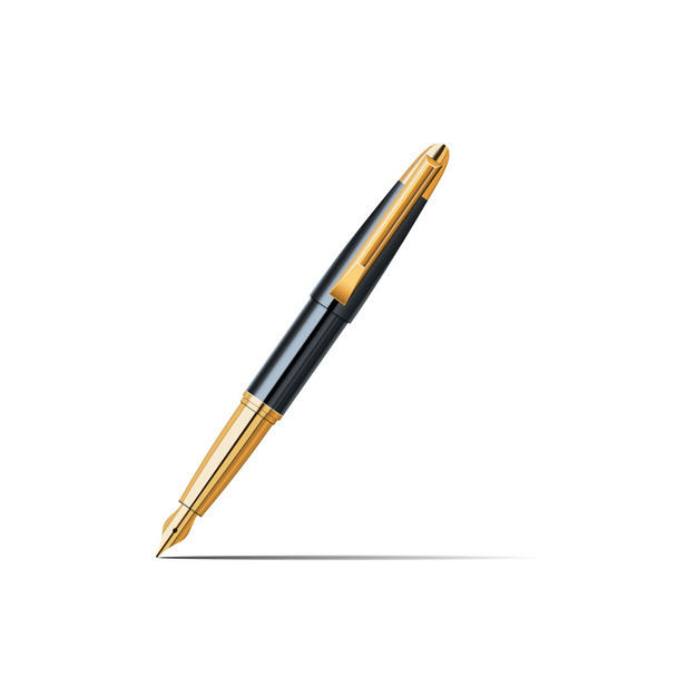 Στυλό μαύρο χρυσό - Διάνυσμα, εικόνα