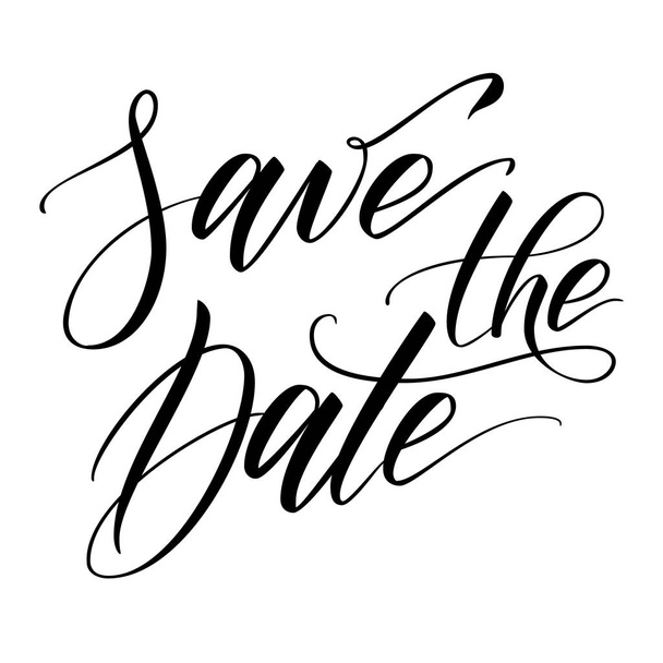 Brush calligraphy Save the Date - Vector, Imagen