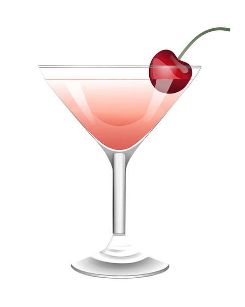 cherry cocktail illustration vector - Vettoriali, immagini