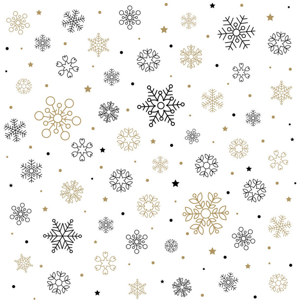 Christmas pattern with snowflakes, stars and dots isolated on light background. Fits perfectly for print or any christmas background. - Vector, Imagen