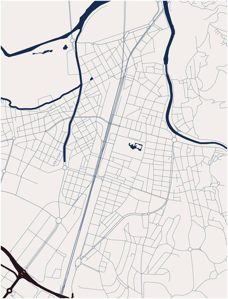 map of the city of Girona, Spain - Vector, Image