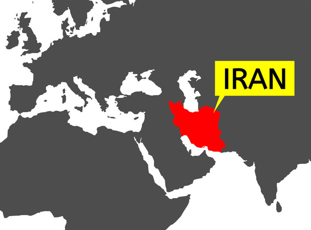 Kartta Iranista. Iranin islamilainen tasavalta. Iran merkitty punaisella ja muut maat harmaalla
 - Valokuva, kuva