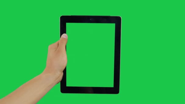 Haga clic en la pantalla verde tableta digital
 - Metraje, vídeo