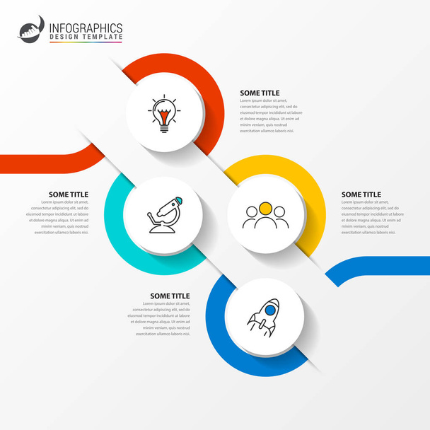 Infographic design template. Timeline concept with 4 steps - Vecteur, image