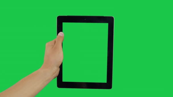 Haga clic en la pantalla verde tableta digital
 - Metraje, vídeo