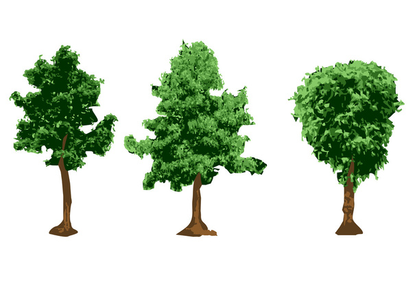 urban trees silhouettes - Vector, Image