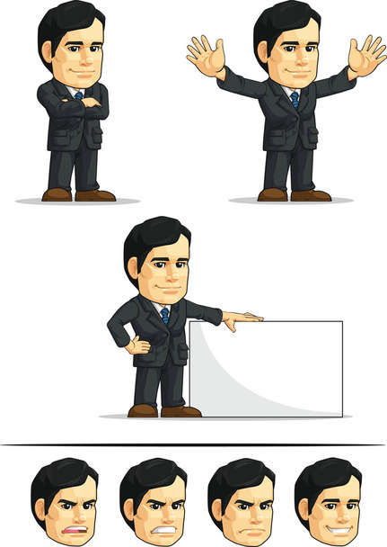 Businessman or Office Executive Customizable Mascot 6 - Vector, Image