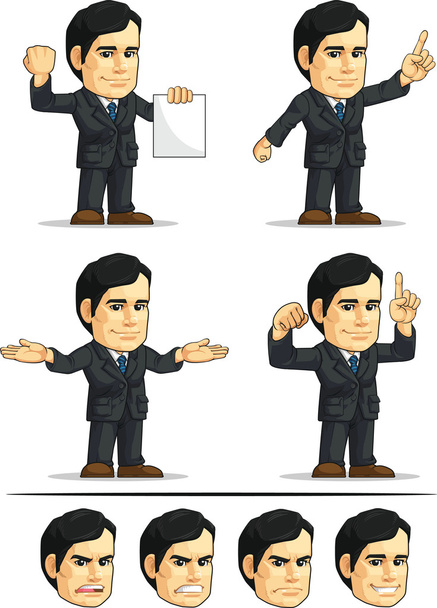 Businessman or Office Executive Customizable Mascot 7 - Vector, Image