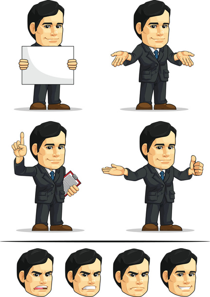 Hombre de negocios u oficina Mascota personalizable ejecutiva 8
 - Vector, imagen