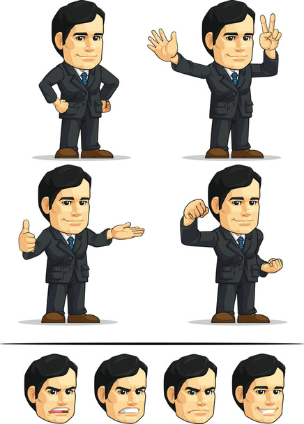 Businessman or Office Executive Customizable Mascot - Vector, Image