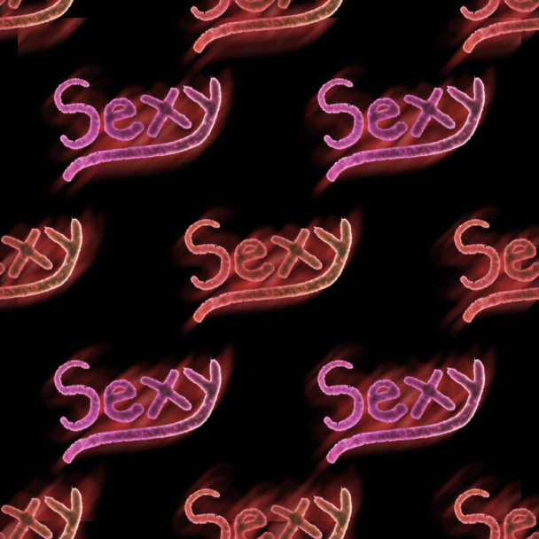 Sexy Word Motif Seamless Pattern - Фото, зображення