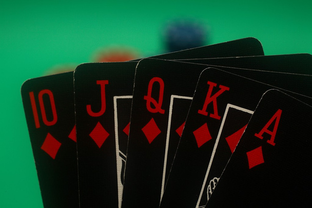 Poker ruce - sedma a diamanty - Fotografie, Obrázek