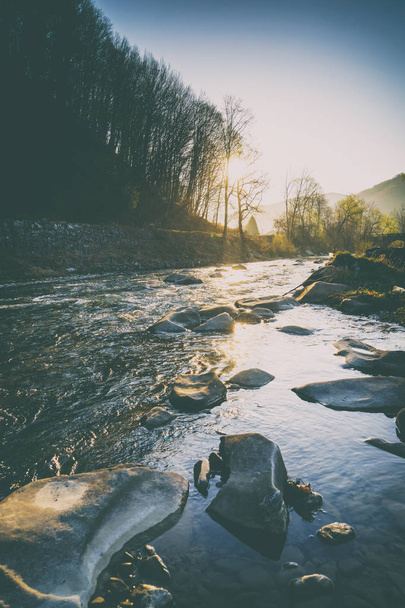 Paisaje magnífico, río de montaña, vida silvestre
 - Foto, Imagen