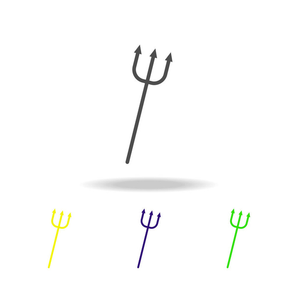 Trident multicolored icon. Element of ghost elements illustration. Signs and symbols icon can be used for web, logo, mobile app, UI, UX - Vector, Image