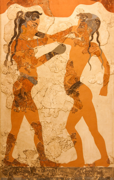 fresk chłopców bokserski w Grecji - Zdjęcie, obraz