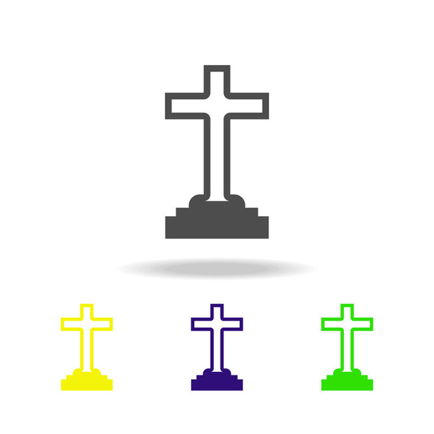 Хрест різнокольорові значок. Елемент примара елементів ілюстрації. Знак і символи значок може бути використаний для Web, логотип, мобільний додаток, UI, UX - Вектор, зображення