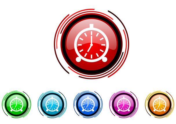 alarm clock icon set - Foto, afbeelding