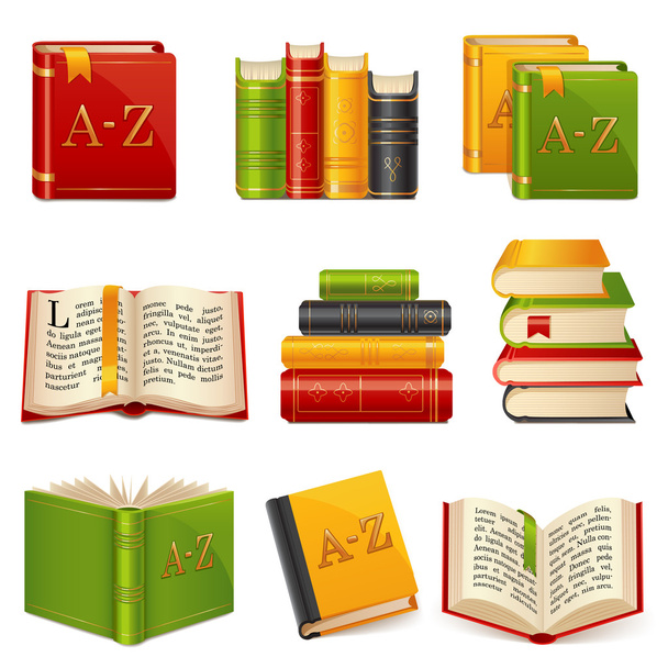 conjunto de ícones de livro - Vetor, Imagem