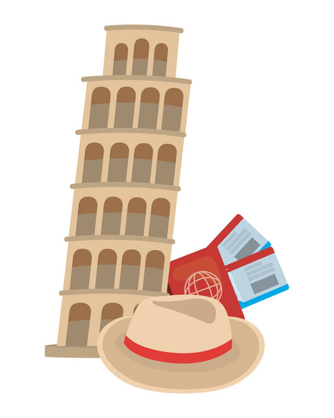 Pisa tower design - Vector, Image