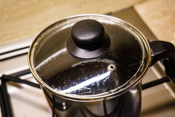 Kitchen pot on the gas stove - Foto, Imagem
