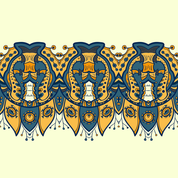 ethnische horizontale nahtlose Muster. Indisches Ornament - Vektor, Bild