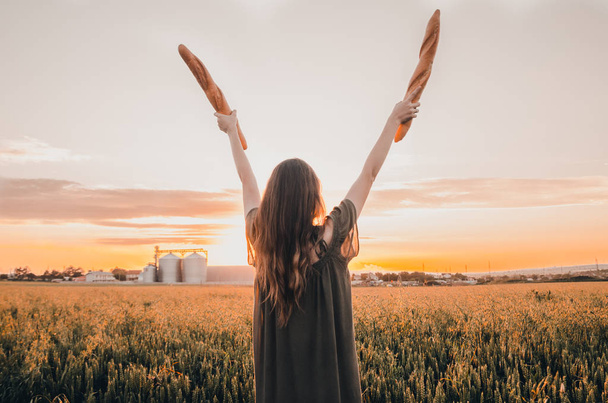 dívka na louce z pšenice - Fotografie, Obrázek