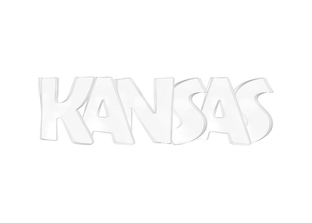 Kansas. Isolated USA state names. - Fotoğraf, Görsel