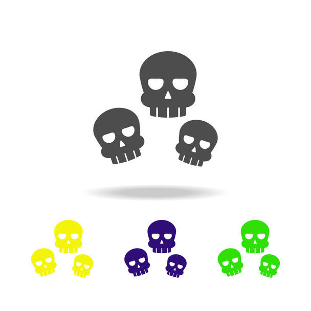 cráneos icono multicolor. Elemento de elementos fantasma ilustración. Signos y símbolos icono se puede utilizar para la web, logotipo, aplicación móvil, interfaz de usuario, UX
 - Vector, imagen
