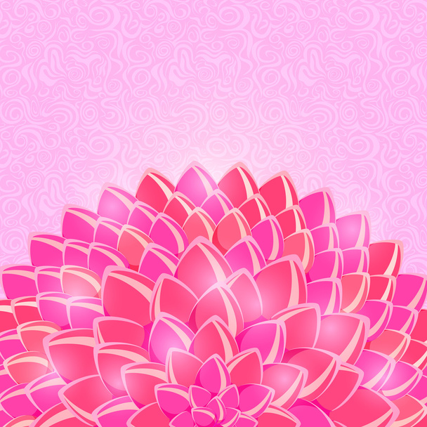 Big Pink Half Flower in the Bottom - Vector, Image